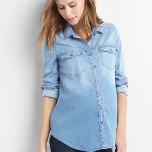 Gap maternity chambray long sleeve